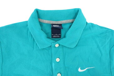 [美品] ナイキ NIKE Mサイズ ポロシャツ 半袖 ゴルフウェア スポーツ カジュアルにも メンズ 服 ブルー ブランド古着 【中古】