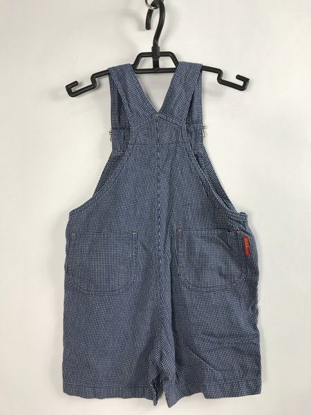 [良品] ミキハウス MIKIHOUSE 90サイズ キャラクター オーバーオール 男の子 こども キッズ ワッペン クマ ブルー ブランド古着 【中古】