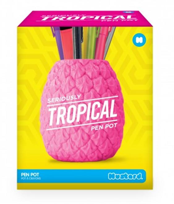 ＜特価品＞　Mustard　トロピカルペンポット　ピンク　ペン立て　ペンポット グッズ　 カワイイ パイナップル　ステーショナリー　50％オフ　半額　輸入 文具 文房具 マスタード　イギリス ダイワ商事 Mustard 正規代理店