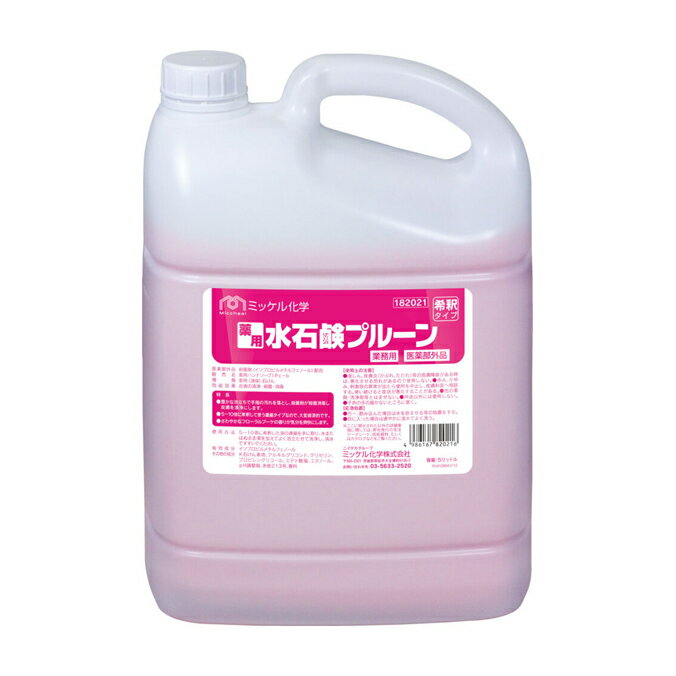 ミッケル化学 ハンドソープ 薬用水石鹸プルーン 5L×2本 石けん 薬用 低コスト