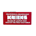 ニックス KNICKS ベルクロ加工ワッペン赤地に白文字 W-2RW