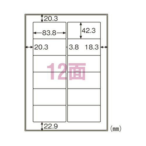 ●規格：A4判12面●1片寸法：縦42．3×横83．8mm●紙種：ホワイトフィルム●総紙厚：0．23mm