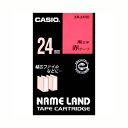 カシオ ネームランドテープ24mm 赤/黒文字 XR-24RD