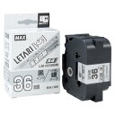 マックス ビーポップミニ テープつや消し銀ラベ黒字 LM-H536BM