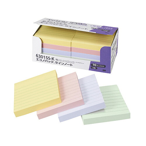 スリーエム ポストイットR強粘着ノート混色6301SS-K