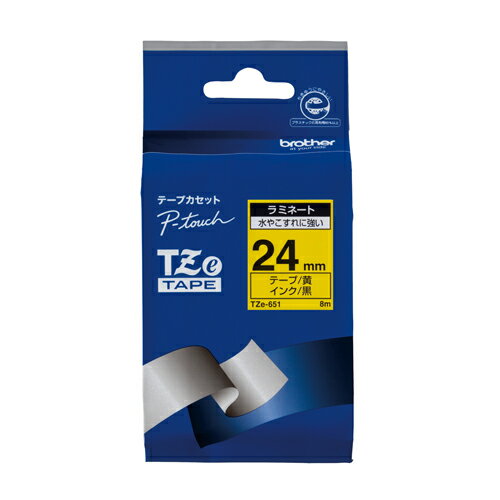 Other - ブラザー ピータッチテープ24mm黄／黒 TZE-651