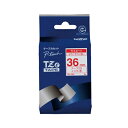 ブラザー ピータッチテープ36mm白/赤 TZE-262