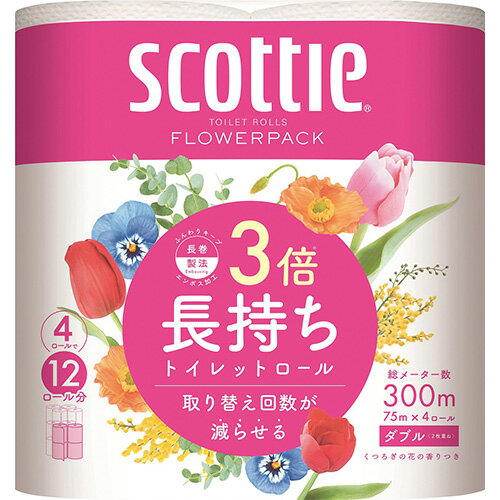 クレシア スコッティフラワーパック3倍長持4ロール