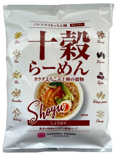 桜井食品 十穀らーめん・しょうゆ味 (ノンフライ)89g ×1個 桜井食品 十穀らーめん・しょうゆ味 (ノンフライ)89g ×1個