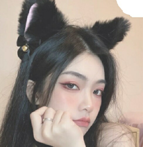 猫耳 カチューシャ 鈴付き 黒 白 ヘッドバンド 獣耳 狐耳 コスプレ ハロウィン 仮装 コスチューム 動物耳 アニマル 可愛い 高級感 送料無料 2