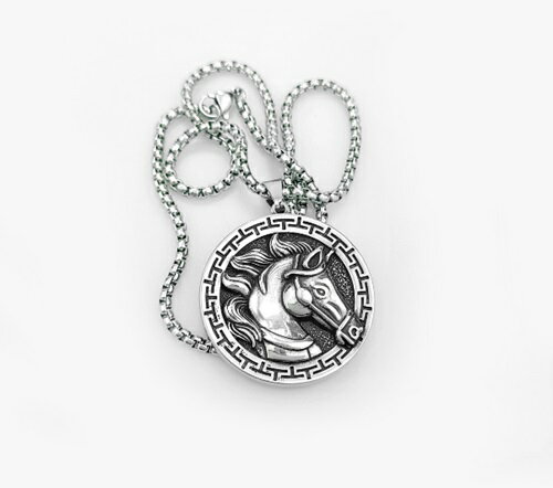 ネックレス 馬 メンズ サラブレッド 人気 ステンレス アクセサリー お守り ペンダント メンズネックレ..