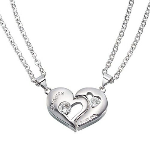 【送料無料】ペアネックレス セット ネックレス ペアアクセ ペアアクセサリー アクセ アクセサリー ハート 刻印 シルバー カップル ペア お揃い おそろい 夫...