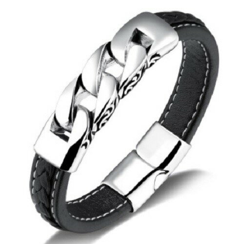 樂天商城 - ブレスレット　メンズ　レザーブレスレット ブラック ファッション 腕輪 　プレゼント　送料無料