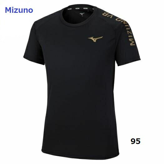 ミズノ プラクティスシャツ (バレーボール メンズ レディース 男女兼用 半袖 ベーシック 運動 スポーツウェア トレーニングウェア ブラック mizuno V2MA2532