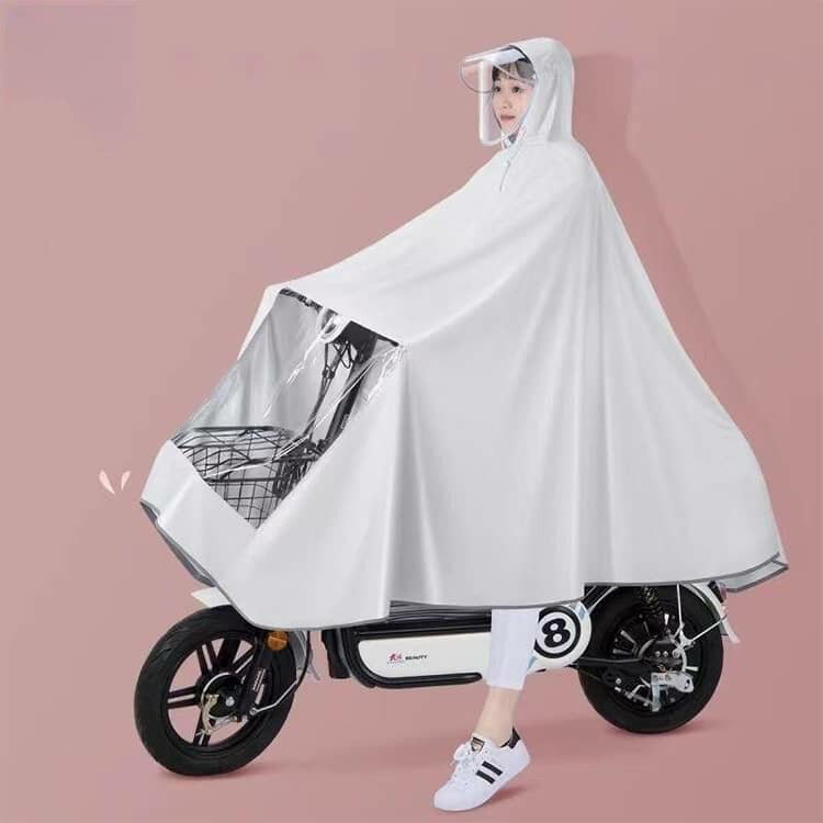 レインポンチョ 自転車 レディース レインコート レインウエア カッパ ポンチョ カゴまで 雨具 ダブルバイザー 二重ツバ おしゃれ ロング丈 学生 ママ 通勤 通学 リュック 男女兼用 送料無料 3