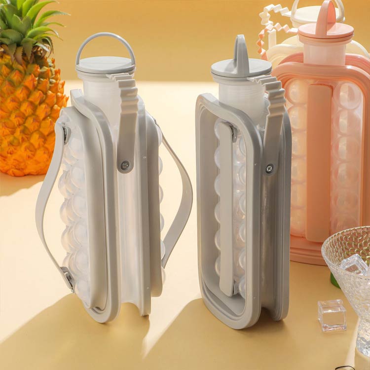 2way 製氷機 ひんやり 透明 取り出しやすい ボトル おしゃれ クリアケース 製氷皿 ...