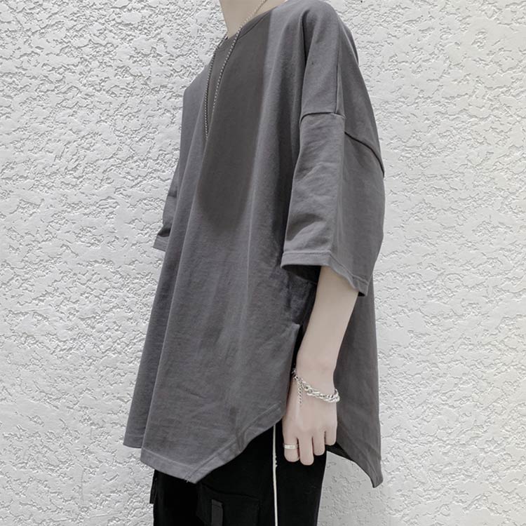 オーバーサイズ メンズ ロングTシャツ カットソー ビッグtシャツ サイドスリット トップス メンズ 半袖tシャツ ビッグT ビッグシルエット 変形Tシャツ ユニセックス ストリート系 モード系