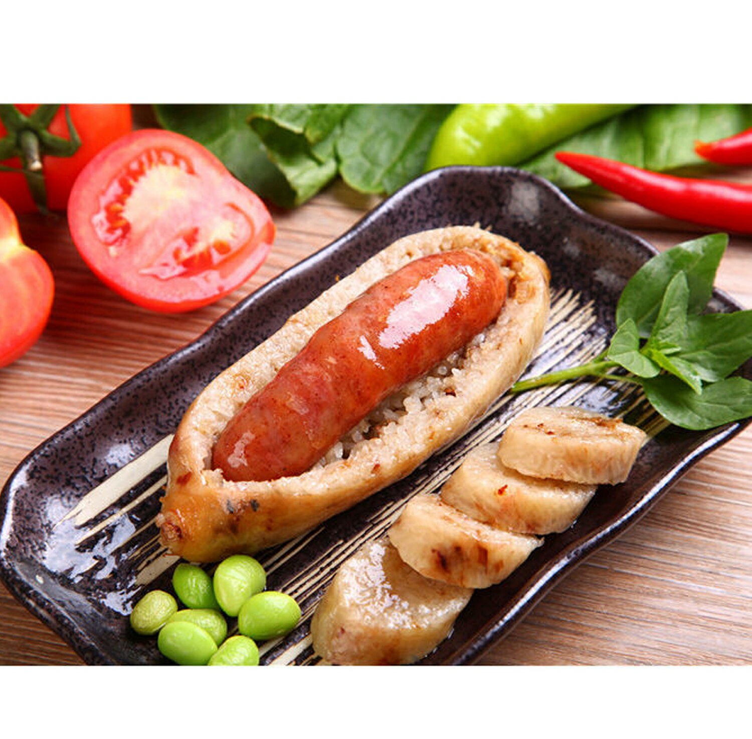 大腸包小腸 ダーチャンバオシャオチャン 腸詰 台湾糯米腸 ( 台湾風の味付け )B級グルメ400g　4～5本入り 冷凍食品のサムネイル