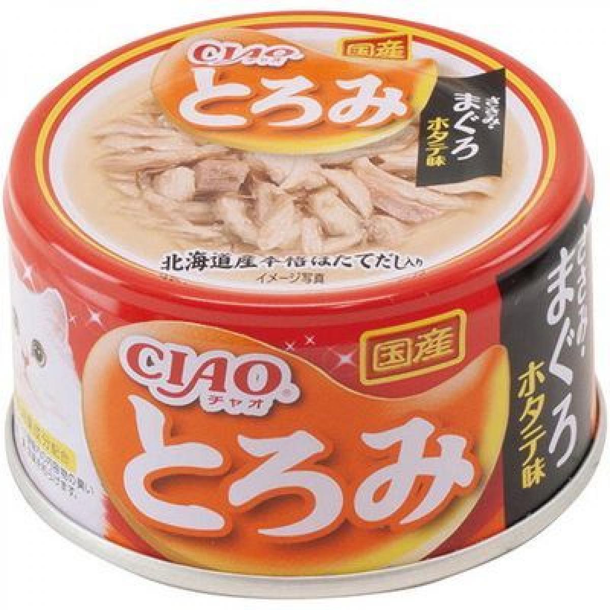 いなば CIAO チャオ とろみ ささみ・まぐろ・ホタテ味 80g　缶 缶詰 ウェットフード キャットフード 国産 スープ 緑茶消臭成分配合 1