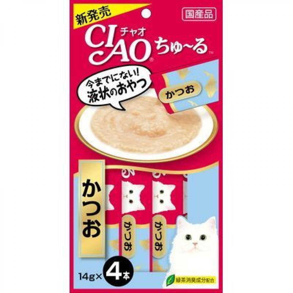 いなば 猫用 CIAO ちゅ～る かつお 14g×4本 ちゃおちゅーる ねこ ネコ おやつ 液状 ペースト カツオ 鰹 INABA