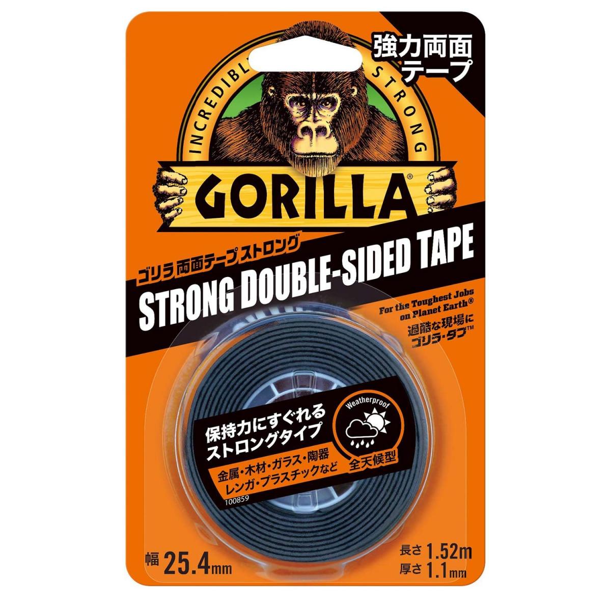 呉工業 Gorilla Glue ゴリラ強力両面テープ ストロング 25.4mm×1.52m 両面テープ 接着材 ゴリラグルー NO1779 KURE