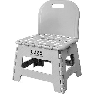 ILC(アイ・エル・シー) LUGS 背もたれ付きコンパクトチェア グレー LG-SC320GY 子ども用 折り畳み チェア 踏み台 アウトドア キャンプ