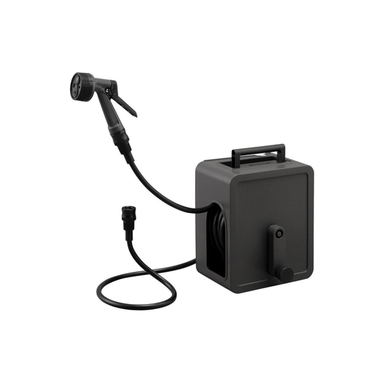 アイリスオーヤマ フルカバーコンパクトホースリール15m FCH-15M ダークグレー　散水ホース