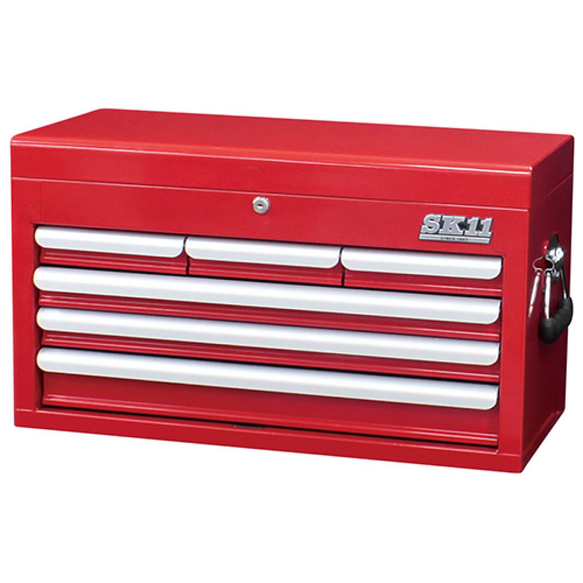 SK11 チェスト(4段6引き出し) SRC-4060RE レッド　道具箱 ツールボックス 卓上 ケース 工具箱 工具収納