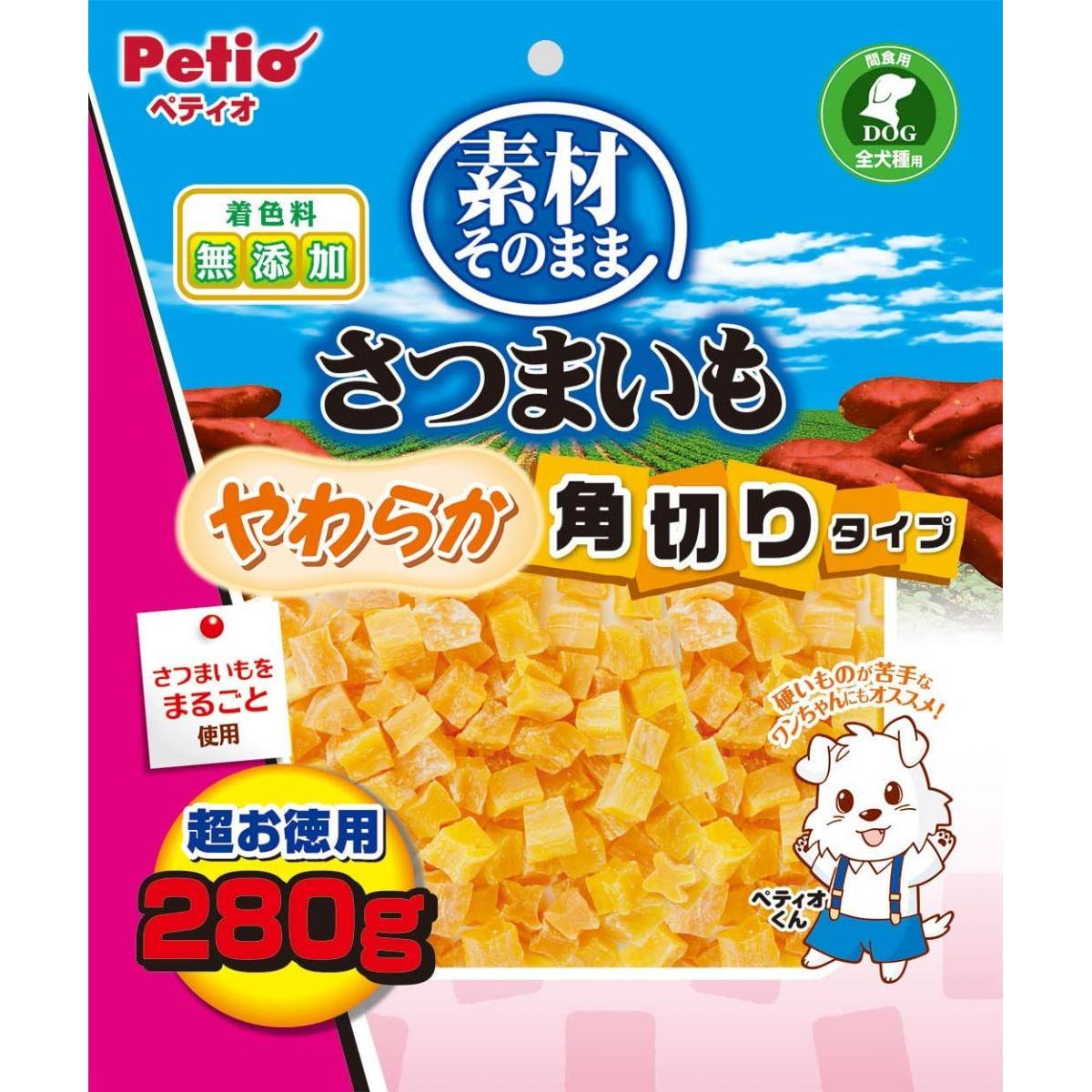 ブランド ペティオ (Petio) 風味 サツマイモ 商品の形状 スティック 推奨種 小型品種, 中型品種, 全品種 特殊な用途 トレーニング ペットの成長段階 全年齢 モデル名 素材そのまま この商品について 原産国:中国 食物繊維やビタミンC・Eを含む。 さつまいもを蒸してから乾燥。 チップスタイプ。 着色料無添加。 重要なお知らせ 使用上のご案内 ●本商品は犬用で、間食用です。主食として与えないでください。●犬の食べ方や習性によっては、のどなどに詰まらせることがありますので必ず観察しながらお与えください。●別記の与え方の給与量、および保存方法をお守りください。●子供がペットに与える場合は、大人が立ち会ってください。●幼児・子供・ペットのふれない所に保管してください。 原材料・成分 たん白質：1.0％以上、脂質：0.1％以上、粗繊維：2.0％以下、灰分：3.0％以下、水分：29.0％以下 使用方法 ※愛犬の健康状態、年齢、運動量を考慮したうえで別記の給与量を目安に1日1～2回に分けてお与えください。