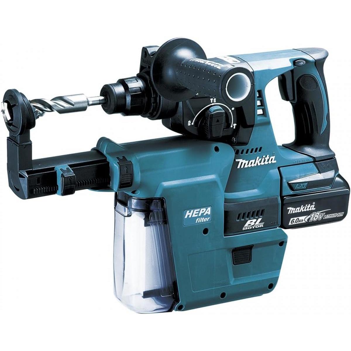 マキタ(makita) 24mm充電式ハンマドリル 集じんシステムDX01付 HR244DRGXV(6.0Ah)　バッテリー×2・充電..