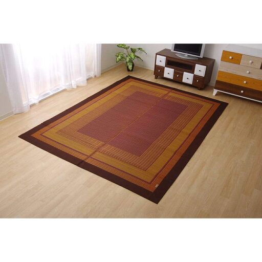 【I】【代引不可】イケヒコ い草 花ござ ランクス ラグタイプ 総色 花莚 ワイン 約140×200cm 日本製 畳 カバー センターラグ い草【北海道・沖縄・離島不可】 【I】【代引不可】イケヒコ い草 花ござ ランクス ラグタイプ 総色 花莚 ワイン 約140×200cm 日本製 畳 カバー センターラグ い草【北海道・沖縄・離島不可】