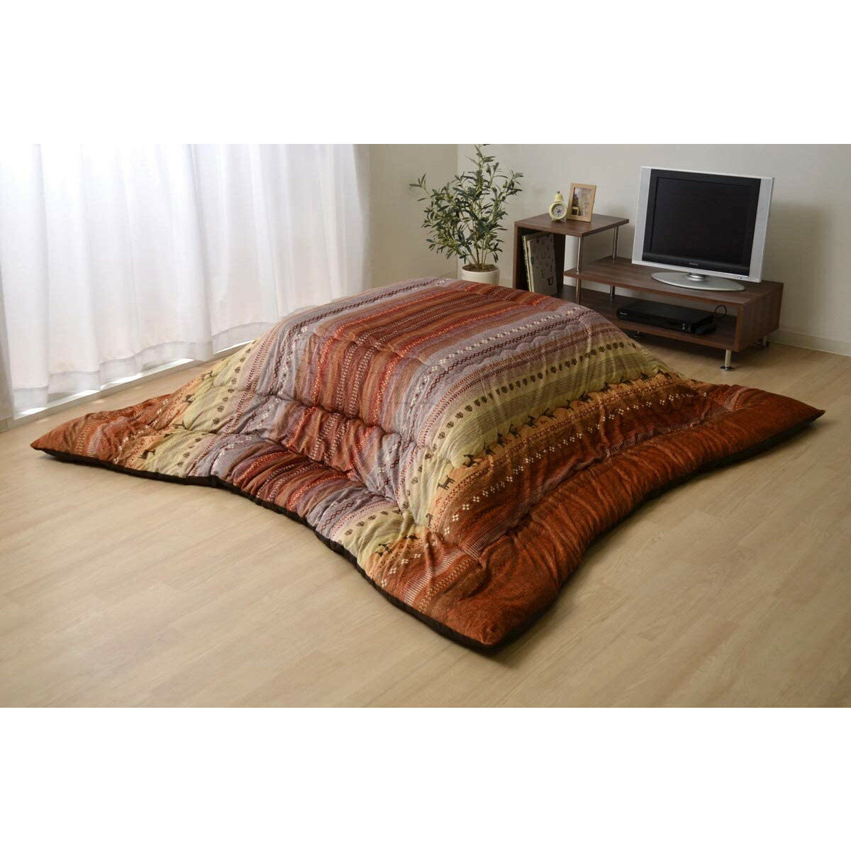 【i】【代引不可】イケヒコ こたつ掛けふとん 長方形 ラディ 約205×245cm オレンジ 洗える 国産 #5185239【北海道・沖縄・離島不可】
