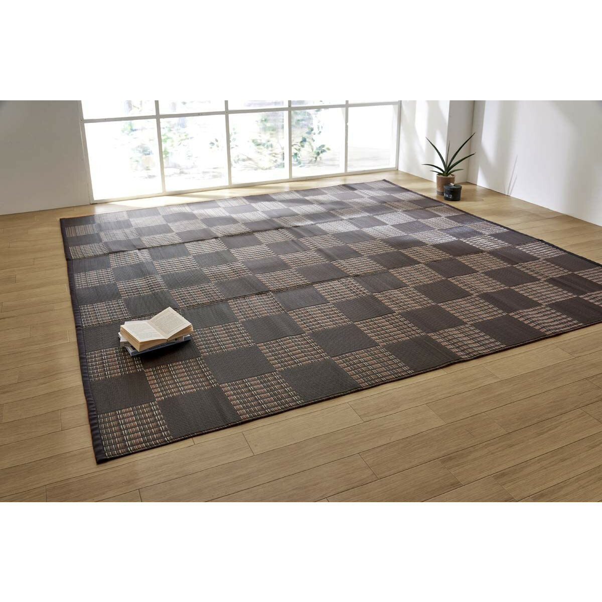 352 cm X 352 cm - 【i】【代引不可】イケヒコ ラグ カーペット ウィード ブラウン 江戸間8畳 約348×352cm 日本製 洗える #2116903【北海道・沖縄・離島不可】