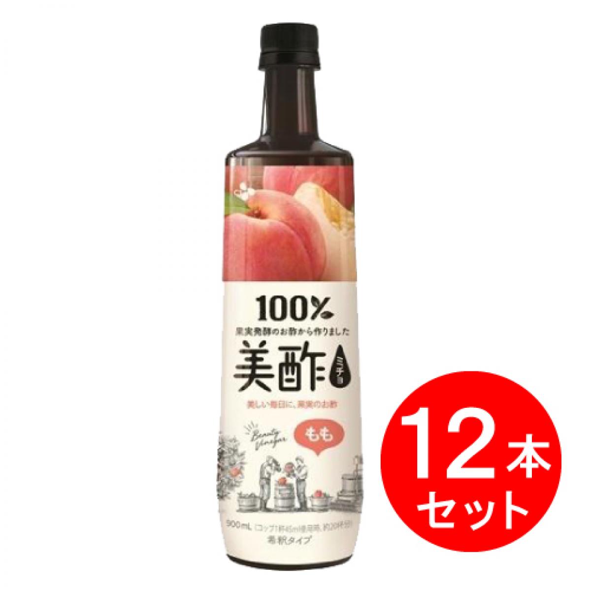 【まとめ買い】 美酢 もも 900ml ×12本 希釈タイプ みちょ 桃 酢 お酢 飲むお酢 ミチョ 箱買い ストック 備蓄 CJジャパン