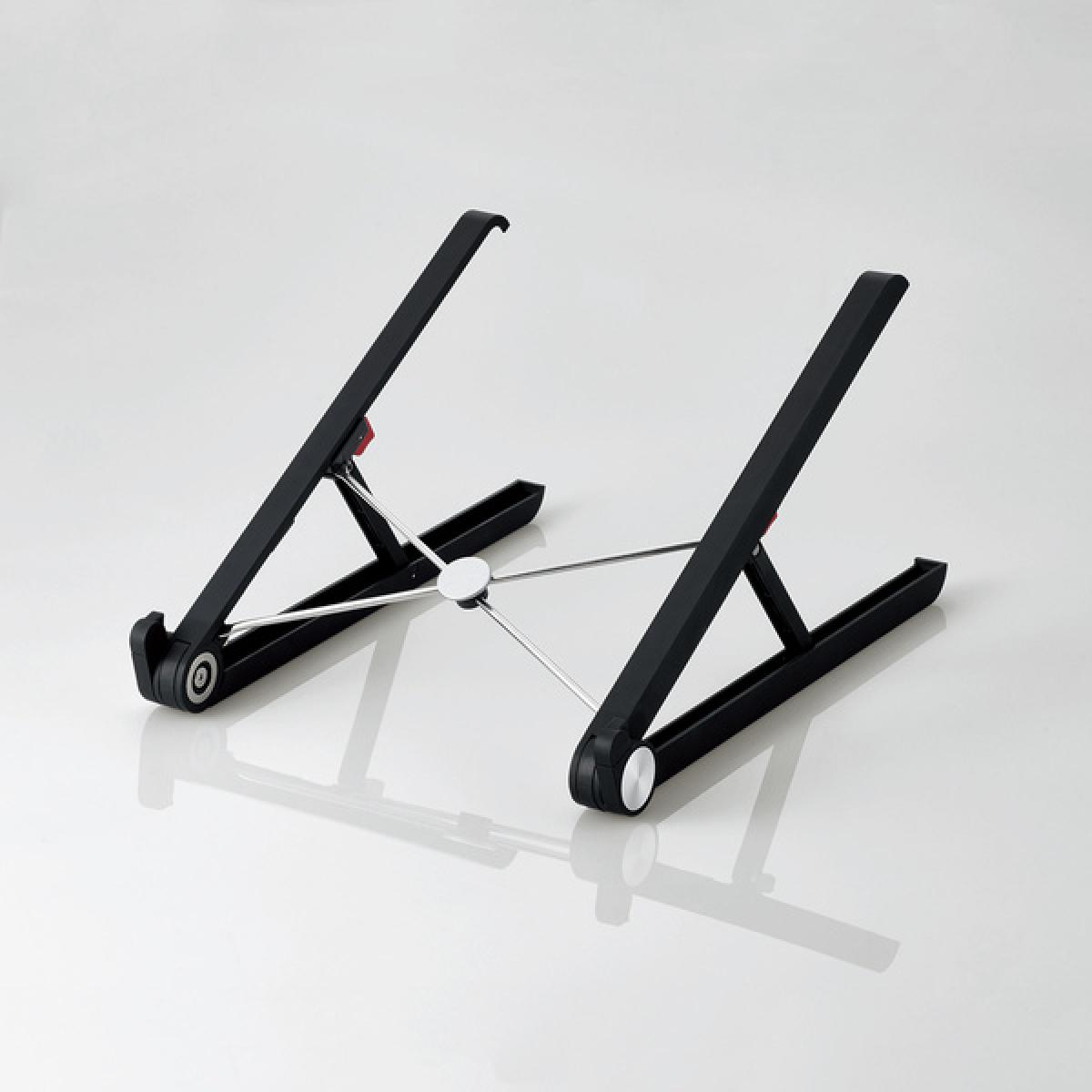 エレコム(ELECOM) ポータブルノートPCスタンド(2段階) ブラック PCA-LTSC2BK　ノートPC15.6インチまで対応 折り畳み式 コンパクト