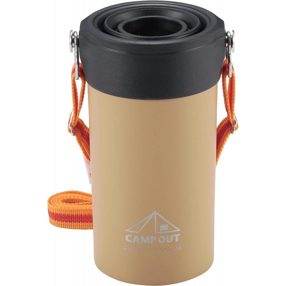 キャプテンスタッグ キャンプアウト ペットボトルホルダー タン UE-3576 500～600ml対応 ジャバラ形状 ..