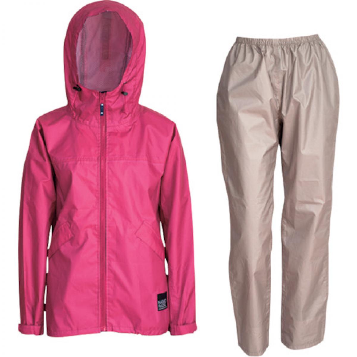 カジメイク ナモラダ レインスーツ フェミニンII ピンク LL 7480-27-LL上下セット 総裏メッシュ レインウェア 雨具 上下 女性用 ウインドブレー...