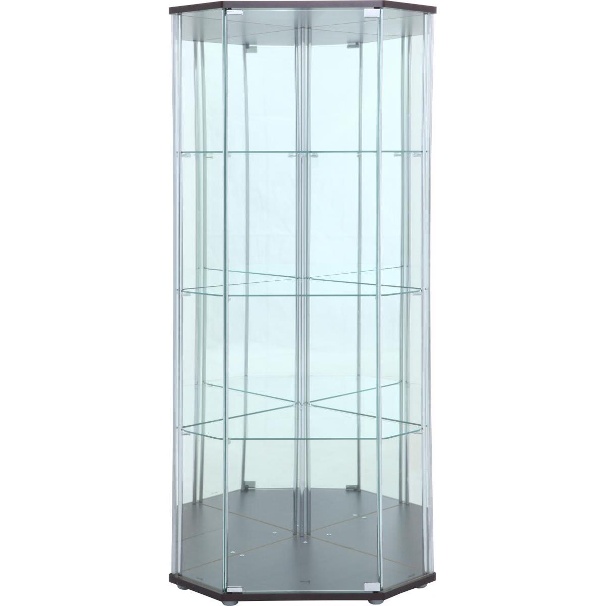 【I】不二貿易 ガラスコレクションケース コーナータイプ(背面ミラー付キ)　お客様組立 収納 98846 TMG-G-85-1 MIR【北海道・沖縄・離島不可】
