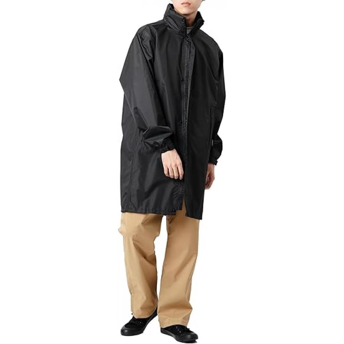 カジメイク バッグインコート ピラルク ブラック LL レインウェア レインコート 防水 撥水加工 透湿 リュック対応 7590