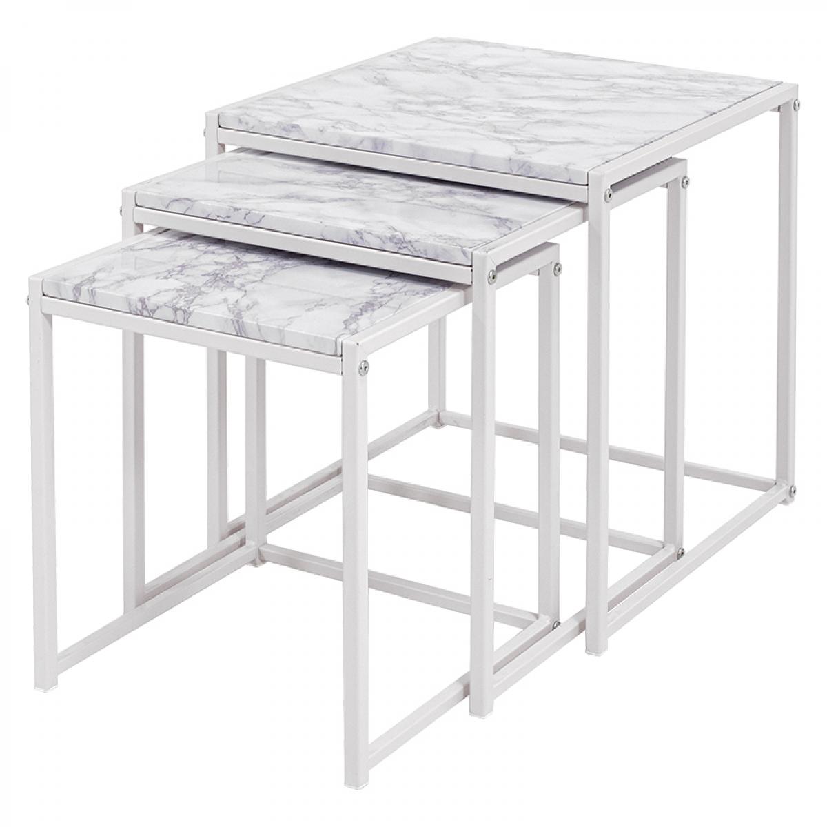 【I】 萩原(Hagihara) LST-4667MWH ネストテーブル 新生活 インテリア 家具おしゃれ