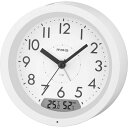 ノア精密 MAG マグ 目覚まし時計 自動点灯 静音 連続秒針 レイ スヌーズ ライト付き 白 T-786WH-Z コンパクト 温度 湿度 めざまし時計