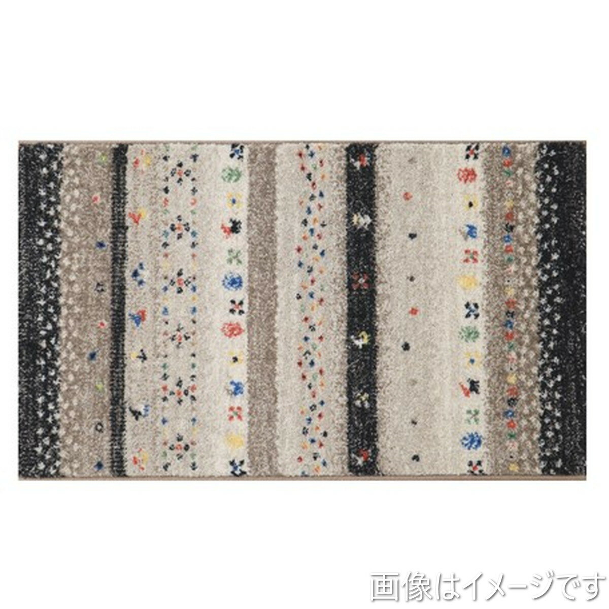  萩原(Hagihara) ベルギー製　ウィルトン織の玄関マット　INFINITY　レーヴ 240609959 ブラック 50×80