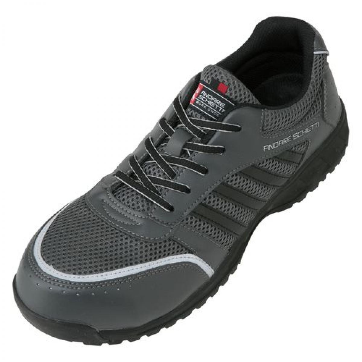 コーコス信岡 プロ スニーカー A-44000 チャコール 23.0cm 作業靴 セーフティー 鋼製先芯 JSAA A種 耐滑 反射素材 通気性 耐油 衝撃吸収