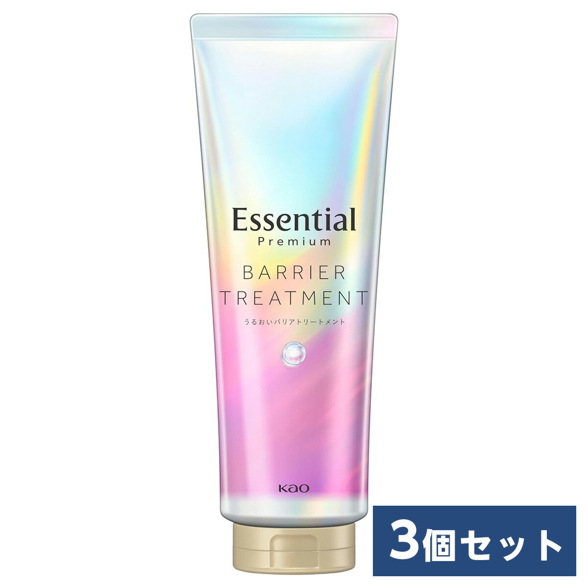 【まとめ買い】花王(kao) エッセンシャル プレミアム バリアトリートメント 200g×3本　洗い流す ヘアケア ヘアマスク Essential