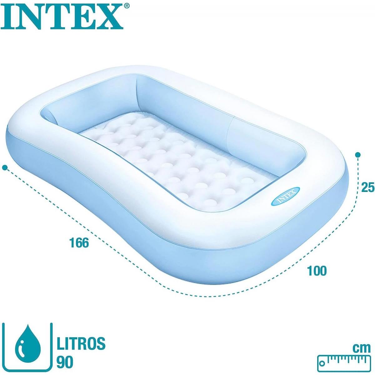  INTEX(インテックス) レクタングラーベビープール 166×100×25cm 水色 57403NP　乳幼児用 ビニールプール 1人用 水遊び コンパクト
