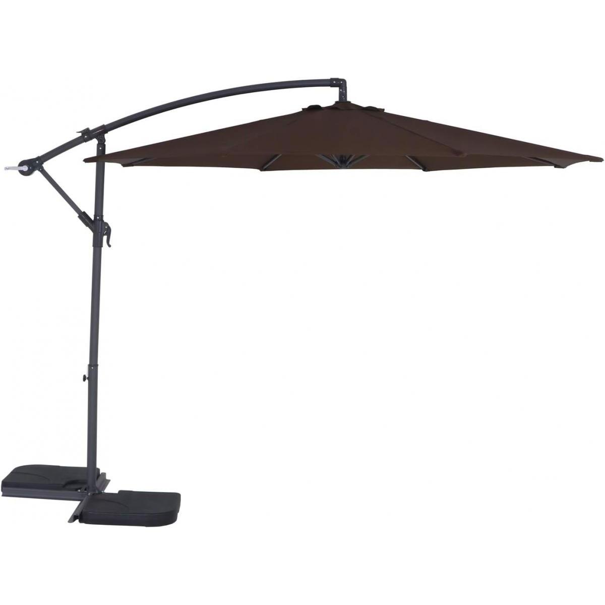 【I】不二貿易 ガーデン パラソル ハンギングパラソル ブラウン パラソルのみ セイフティーロック付 幅..