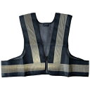 ミズケイ ファスナー安全ベスト ショート丈 爽メッシュ ネイビー 適合胸囲90〜130cm 反射材 軽量 速乾 通気性 ファスナー 5941221