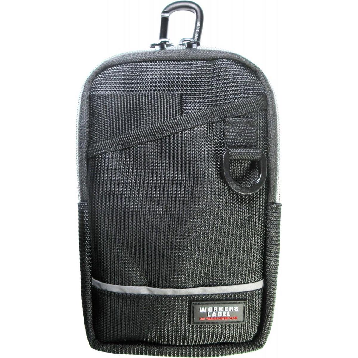 中林製作所 ワーカーズレーベル 反射ライン付 小物ケース RF-125 ブラック カラビナ付 スマホ収納 工具..