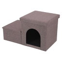 不二貿易 収納付きペットステップ&ハウス チャコール HS-PET02 犬用 猫用 ペットベッド ペットソファ ペット家具 インテリア