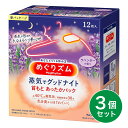【まとめ買い】花王 めぐりズム 蒸気でグッドナイト ラベンダーの香り 12枚入×3個 首もと あったかパック 肌 直接貼る